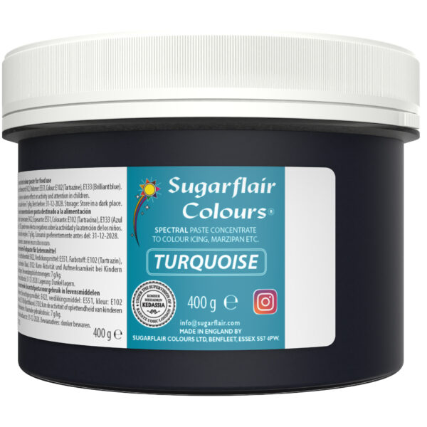 Sugarflair Spectral Paste Colour - Turquoise 400g