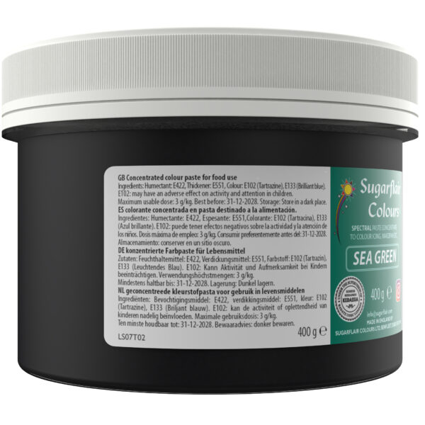 Sugarflair Spectral Paste Colour - Sea Green 400g - Image 2