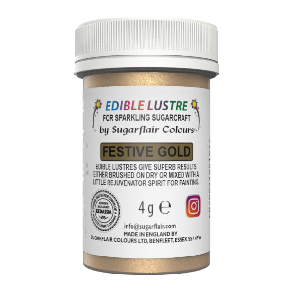 Sugarflair Lustre Dust - Festive Gold (E171 Free) 4g