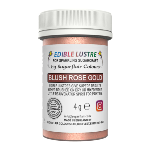 Sugarflair Lustre Dust - Blush Rose Gold (E171 Free) 4g
