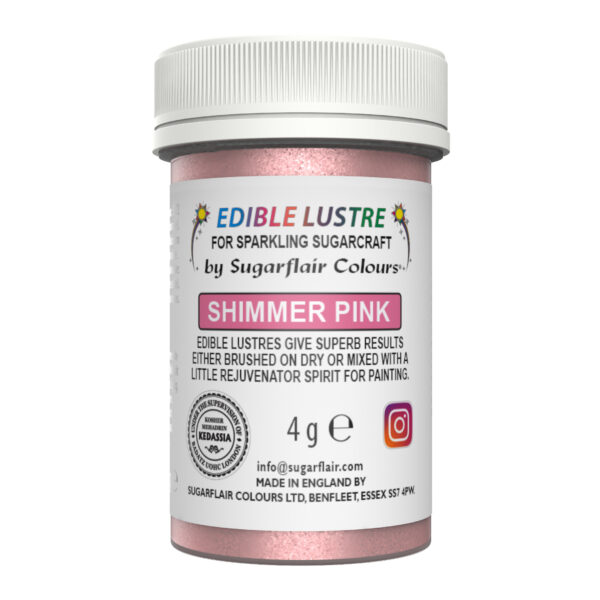 Sugarflair Lustre Dust - Shimmer Pink (E171 Free) 4g