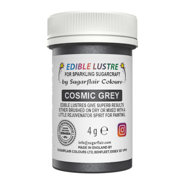 Sugarflair Lustre Dust - Cosmic Grey (E171 Free) 4g