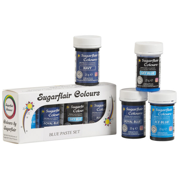 Sugarflair Blue Shades Paste Colour Set 4x 25g