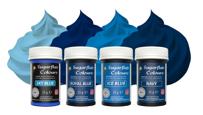 Sugarflair Blue Shades Paste Colour Set 4x 25g - Image 2