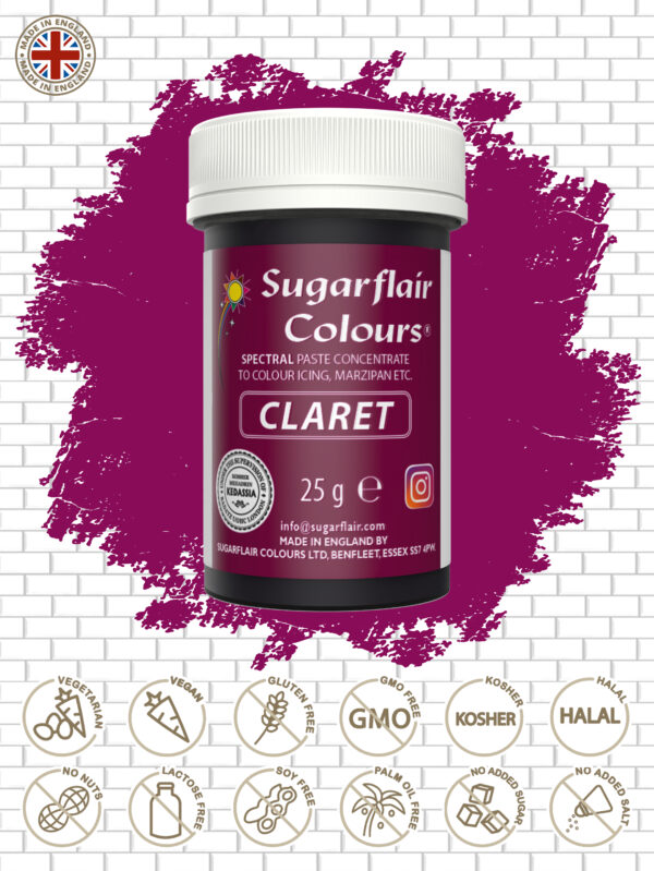 Sugarflair Spectral Paste Colour - Claret 25g - Image 3
