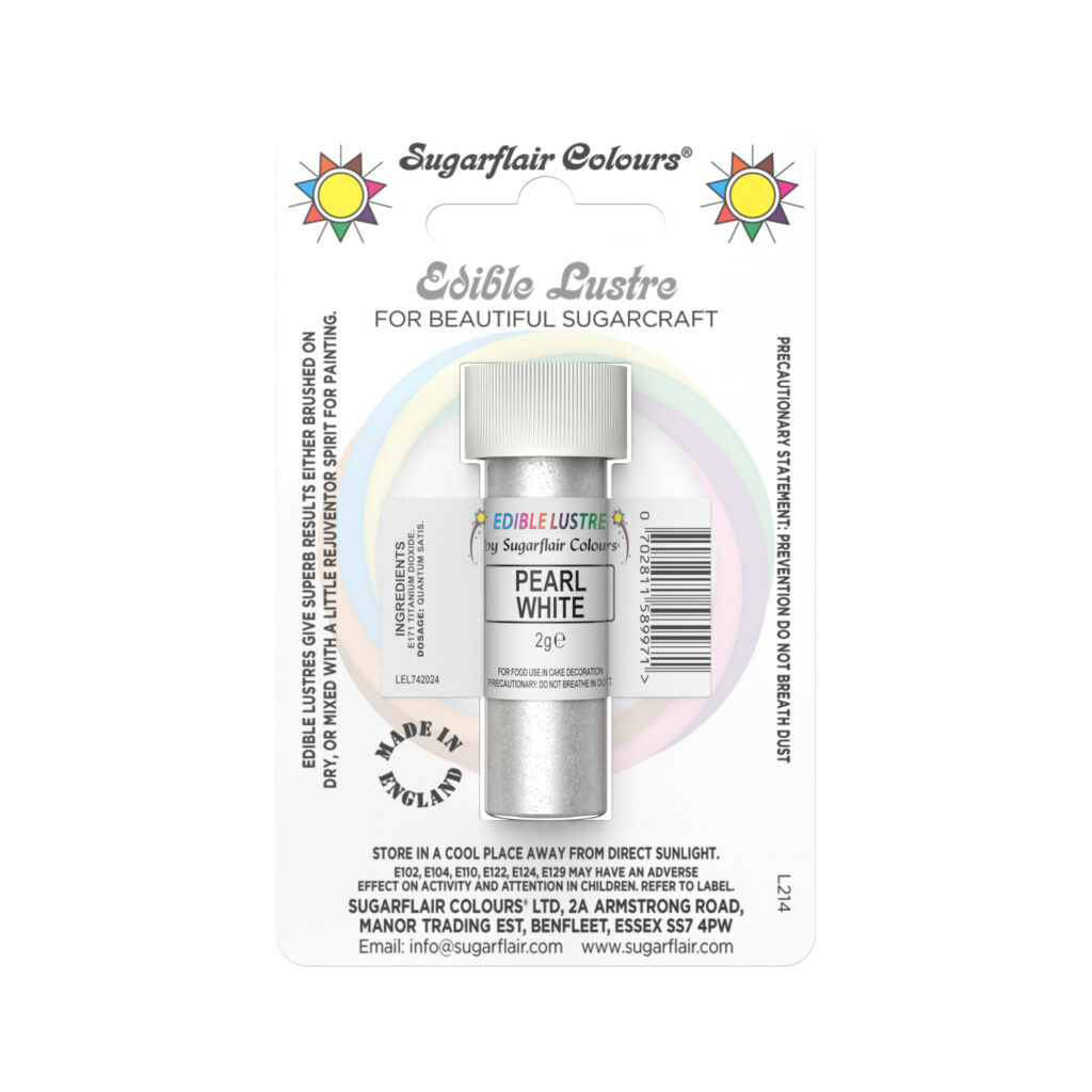 White Luster Sugarflair Lustre Dust – Pearl White 2g – SugarFlair