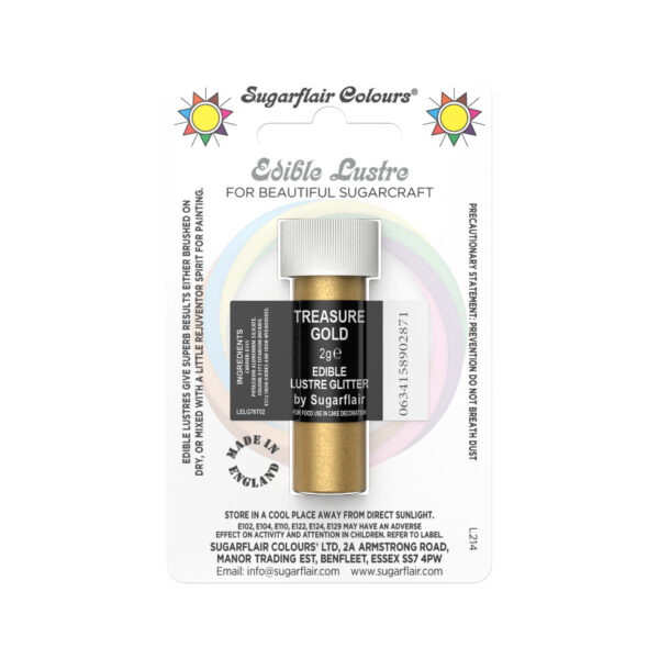 Sugarflair Lustre Glitter - Treasure Gold 2g