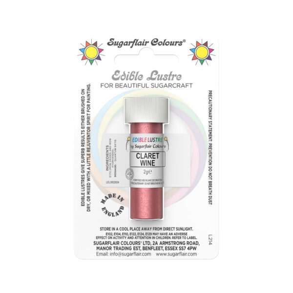 Sugarflair Lustre Dust - Claret Wine (E171 Free) 2g