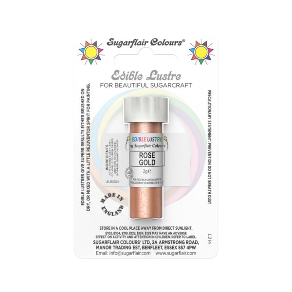 Sugarflair Lustre Dust - Rose Gold (E171 Free) 2g