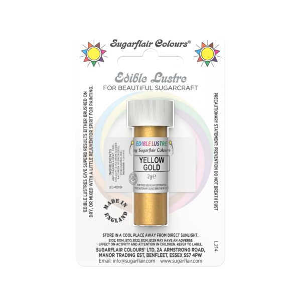 Sugarflair Lustre Dust - Yellow Gold (E171 Free) 2g