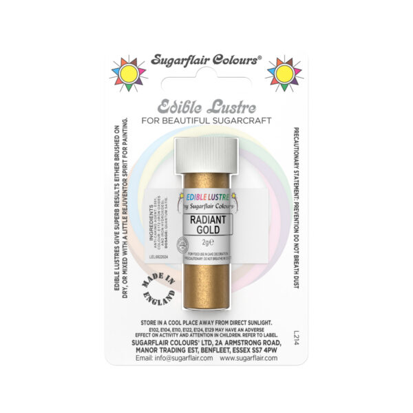 Sugarflair Lustre Dust - Radiant Gold (E171 Free) 2g
