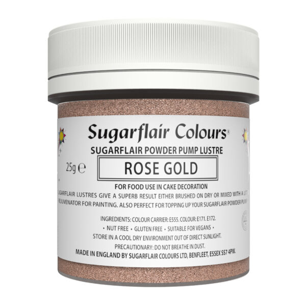 Sugarflair Powder Pump Glitter Dust Refill - Rose Gold 25g