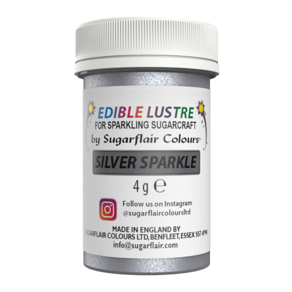 Sugarflair Lustre Dust - Silver Sparkle 4g