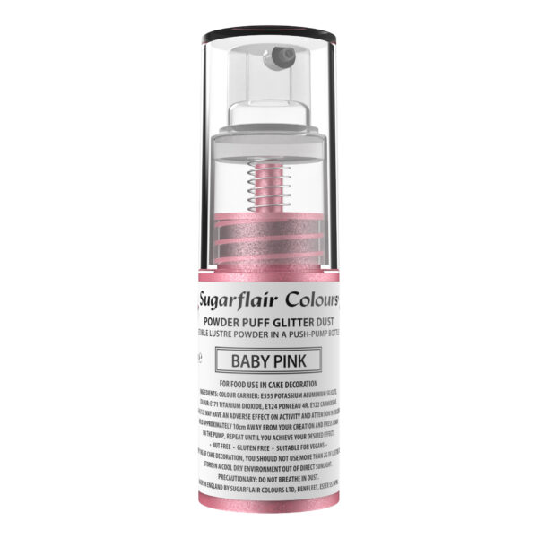 Sugarflair Powder Pump Glitter Dust - Baby Pink 10g
