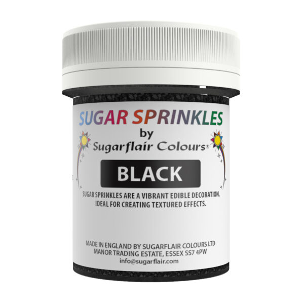 Sugarflair Sugar Sprinkles - Black 40g