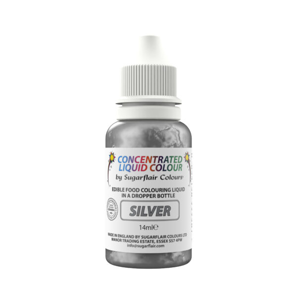Sugarflair Sugartint Liquid Colour/Paint - Silver 14ml
