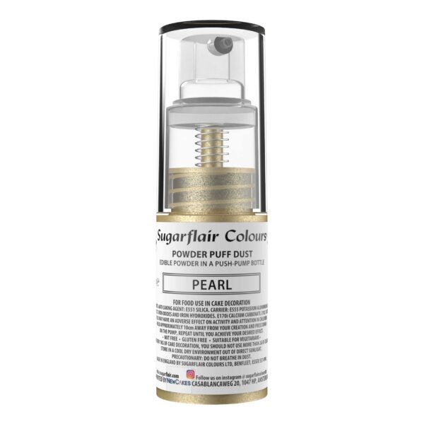 Sugarflair Powder Pump Glitter Dust - Pearl (E171 Free) 10g