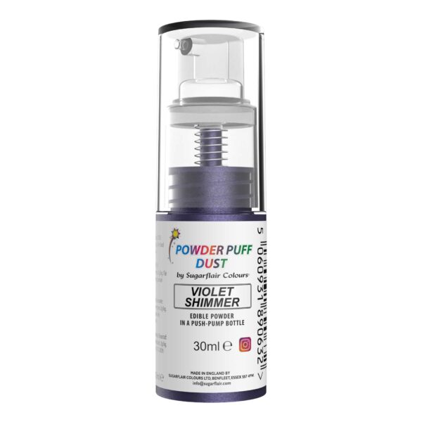 Sugarflair Powder Pump Glitter Dust - Violet Matt Finish(E171 Free) 10g