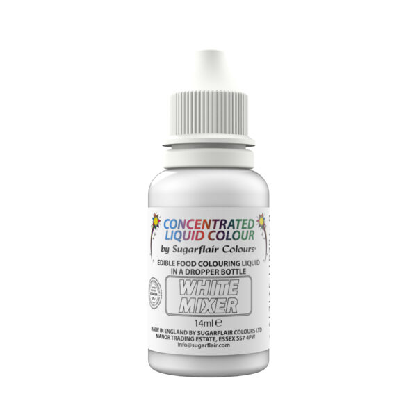 Sugarflair Sugartint Liquid Colour/Paint - White Mixer E171 Free 14ml