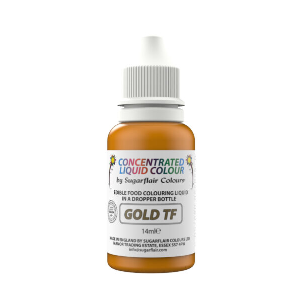 Sugarflair Sugartint Liquid Colour/Paint - Gold E171 Free 14ml