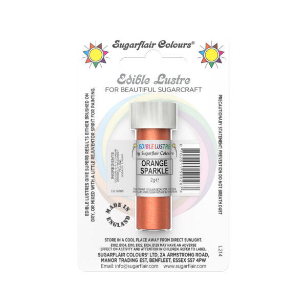 Sugarflair Lustre Dust - Orange Sparkle 2g