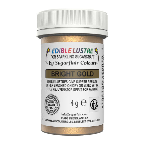 Sugarflair Lustre Dust - Bright Gold (E171 Free) 4g