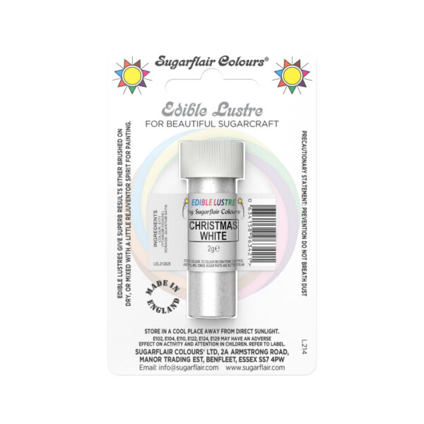 Sugarflair Lustre Dust - Christmas White 2g