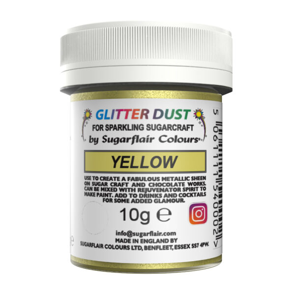 Sugarflair Edible Glitter Dust - Yellow 10g
